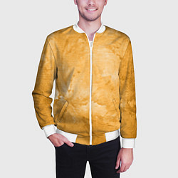 Бомбер мужской Абстракция - bright yellow, цвет: 3D-белый — фото 2