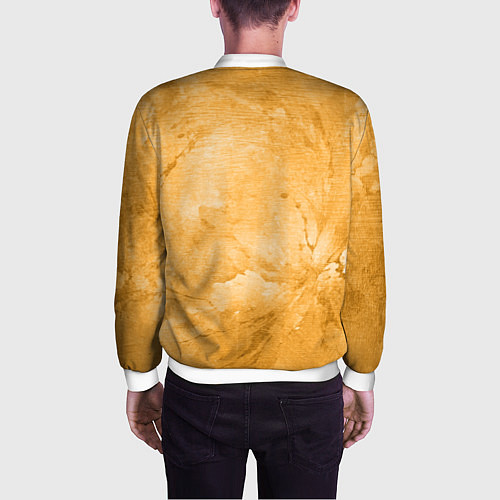 Мужской бомбер Абстракция - bright yellow / 3D-Белый – фото 4