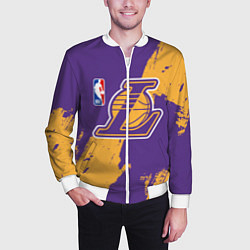 Бомбер мужской Lakers NBA, цвет: 3D-белый — фото 2