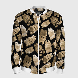 Мужской бомбер Лабубы на черном паттерн