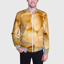 Бомбер мужской Чипсы текстура, цвет: 3D-меланж — фото 2