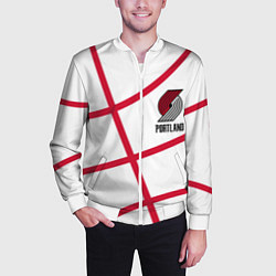 Бомбер мужской Трэйл Блэйзерс - белый мяч, цвет: 3D-белый — фото 2