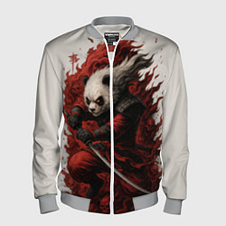 Бомбер мужской Демоническая панда самурай - нейроарт, цвет: 3D-меланж