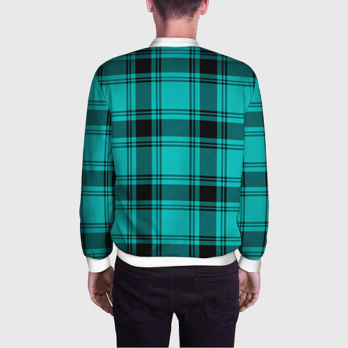 Мужской бомбер Checkered blue / 3D-Белый – фото 4