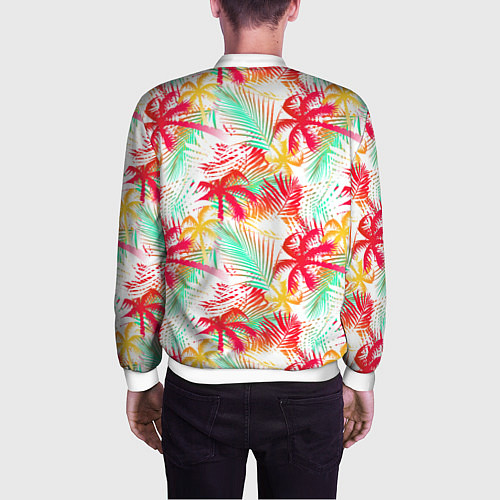 Мужской бомбер Palm red yellow / 3D-Белый – фото 4