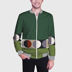 Бомбер мужской Луна Малевича сосновый зеленый, цвет: 3D-меланж — фото 2