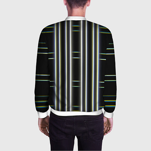 Мужской бомбер Neon yellow blue white / 3D-Белый – фото 4