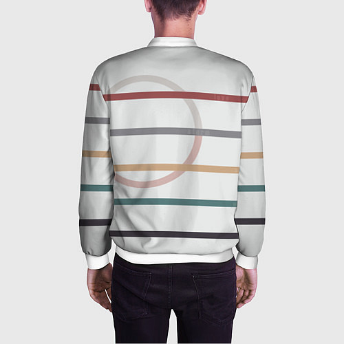 Мужской бомбер Stripes and circle / 3D-Белый – фото 4