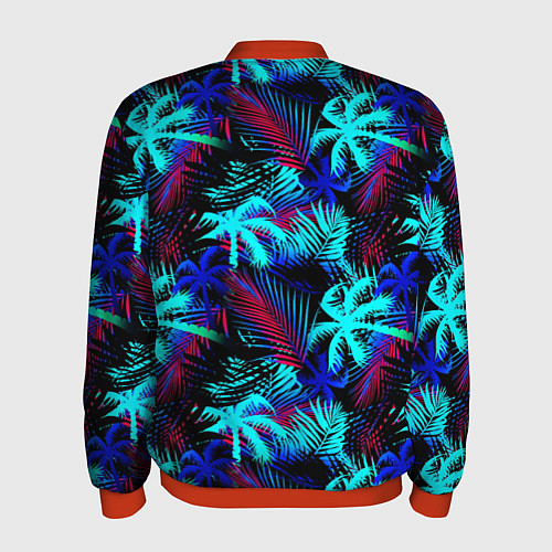 Мужской бомбер Palm blue light blue / 3D-Красный – фото 2