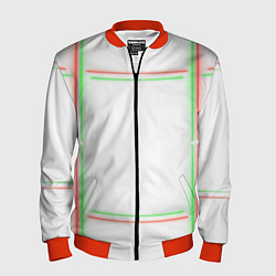 Бомбер мужской Neon light green red, цвет: 3D-красный