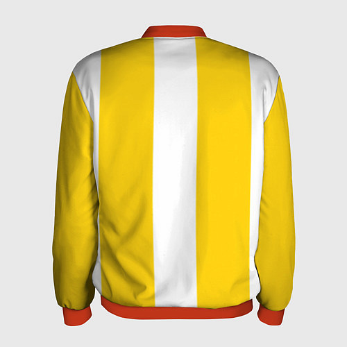Мужской бомбер Color yellow white line / 3D-Красный – фото 2