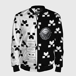 Бомбер мужской Doom x minecraft pattern, цвет: 3D-черный