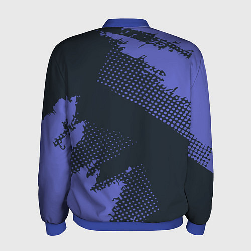 Мужской бомбер Абстрактная текстура в синем / 3D-Синий – фото 2