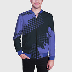 Бомбер мужской Абстрактная текстура в синем, цвет: 3D-синий — фото 2
