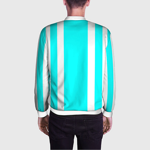 Мужской бомбер Color blue white stripes / 3D-Белый – фото 4