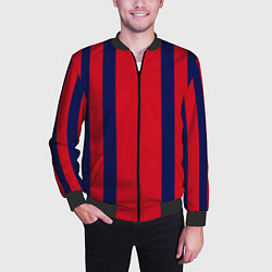 Бомбер мужской Color black red stripes, цвет: 3D-черный — фото 2