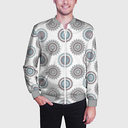 Бомбер мужской Круглый разноцветный узор мандала, цвет: 3D-меланж — фото 2