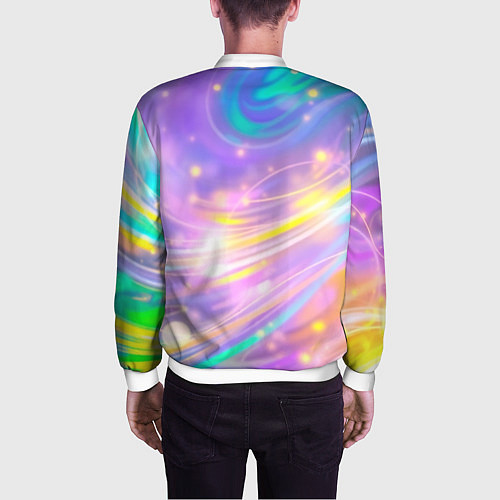 Мужской бомбер Волшебный мистический космос / 3D-Белый – фото 4