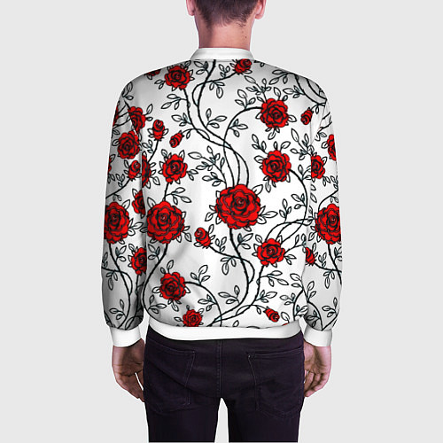 Мужской бомбер Doom розы / 3D-Белый – фото 4