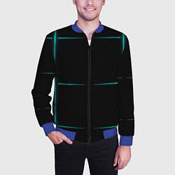 Бомбер мужской Color black blue stripes, цвет: 3D-синий — фото 2