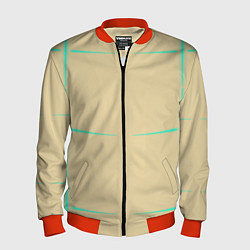 Бомбер мужской Color beige green stripes, цвет: 3D-красный