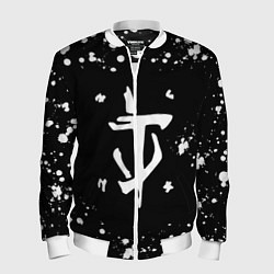 Бомбер мужской Doom брызги белых красок, цвет: 3D-белый