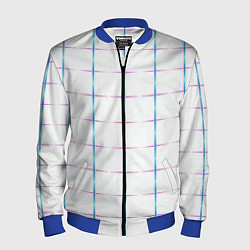 Бомбер мужской Color white blue stripes, цвет: 3D-синий