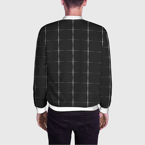 Мужской бомбер Color grey white lines / 3D-Белый – фото 4