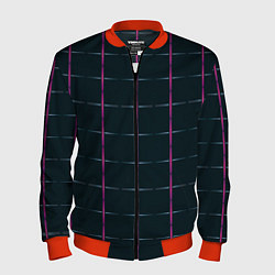 Бомбер мужской Color black stripes, цвет: 3D-красный