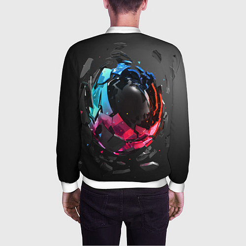 Мужской бомбер Abstract graphics / 3D-Белый – фото 4