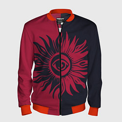 Бомбер мужской Солнце красно-синее, цвет: 3D-красный