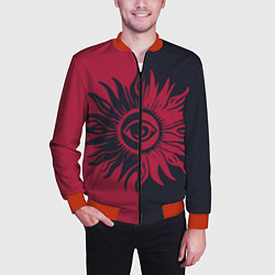 Бомбер мужской Солнце красно-синее, цвет: 3D-красный — фото 2