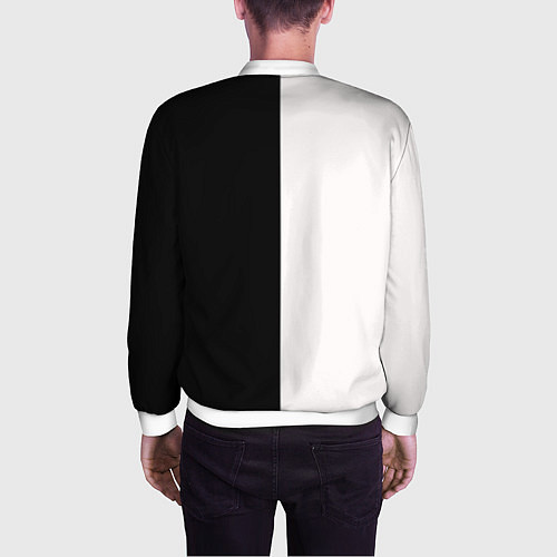 Мужской бомбер Солнце черно-белое / 3D-Белый – фото 4