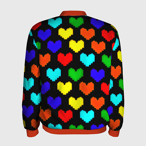 Мужской бомбер Doom love pixel pattern / 3D-Красный – фото 2