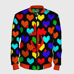 Бомбер мужской Doom love pixel pattern, цвет: 3D-красный