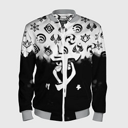 Бомбер мужской Doom черно белые аниме, цвет: 3D-меланж