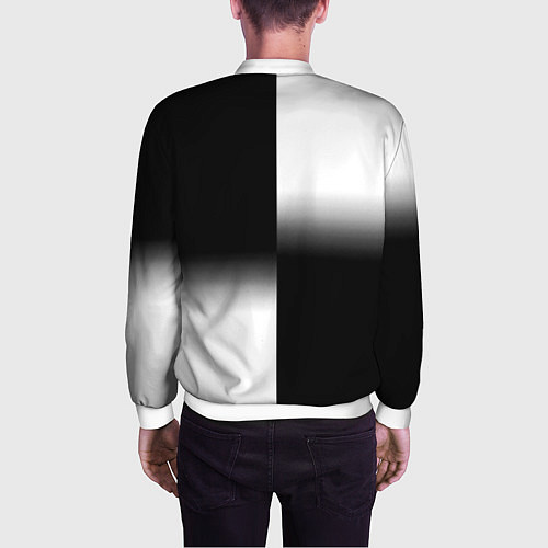 Мужской бомбер Doom black geometry / 3D-Белый – фото 4