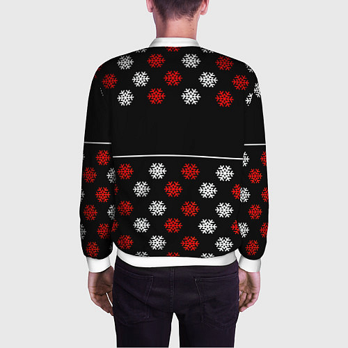 Мужской бомбер Doom winter pattern steel / 3D-Белый – фото 4