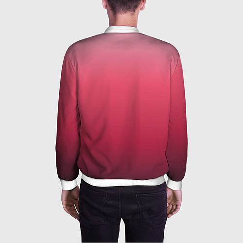 Мужской бомбер Градиент гранатовый / 3D-Белый – фото 4