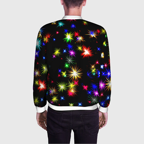 Мужской бомбер Doom новогодние искры / 3D-Белый – фото 4