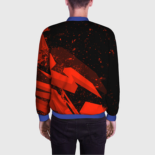 Мужской бомбер Umbrella corp - красный / 3D-Синий – фото 4