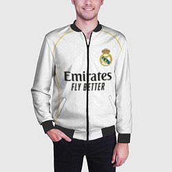 Бомбер мужской Мбаппе Реал Мадрид домашняя форма 2526, цвет: 3D-черный — фото 2