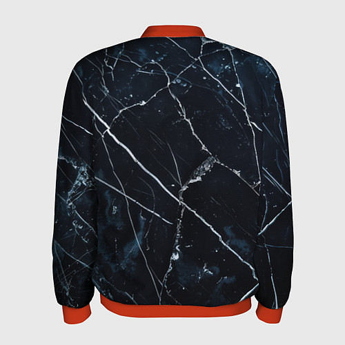 Мужской бомбер Темно синий гранж / 3D-Красный – фото 2