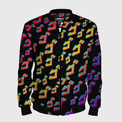 Бомбер мужской JoJo bizarre adventure - glitch, цвет: 3D-черный