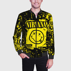 Бомбер мужской Nirvana smile 1987, цвет: 3D-черный — фото 2