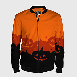 Бомбер мужской Хэллоуин счастливые тыквы, цвет: 3D-черный