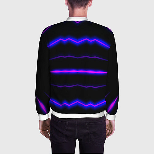 Мужской бомбер Color multicoloured neon stripes / 3D-Белый – фото 4