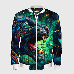 Мужской бомбер Космический оборотень - витраж