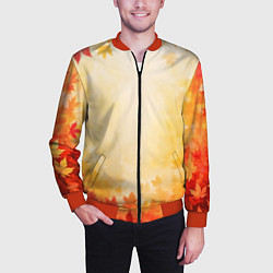 Бомбер мужской Жёлто-красный осенний, цвет: 3D-красный — фото 2