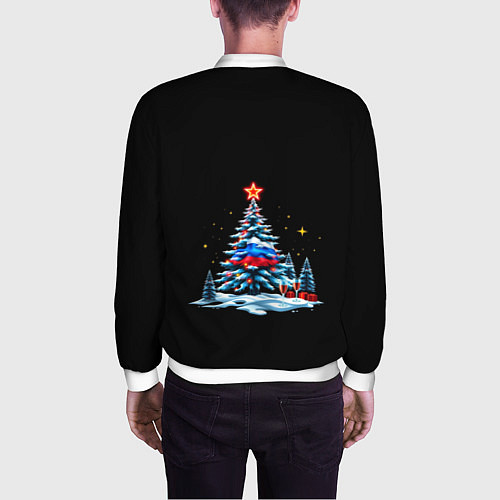 Мужской бомбер Новогодняя сказка / 3D-Белый – фото 4